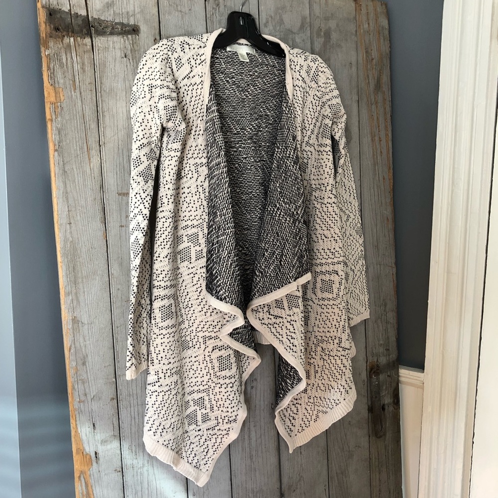 Cream & Black Drapey Sweater